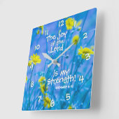 Nehemiah 8:10 De vreugde van de Heer is mijn krach Vierkante Klok (Hoek)