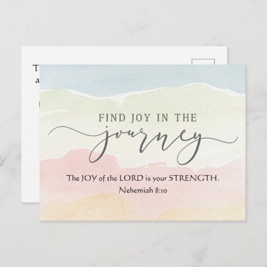 Nehemiah 8:10 Joy of the Lord is jouw Sterkte Briefkaart (Voorkant / Achterkant)