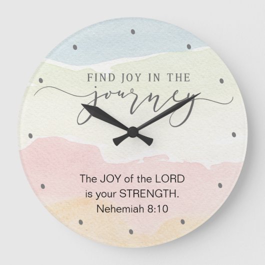 Nehemiah 8:10 Joy of the Lord is jouw Sterkte Grote Klok (Voorkant)