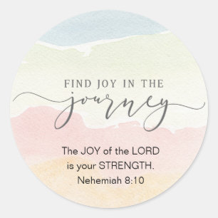 Nehemiah 8:10 Joy of the Lord is jouw Sterkte Ronde Sticker