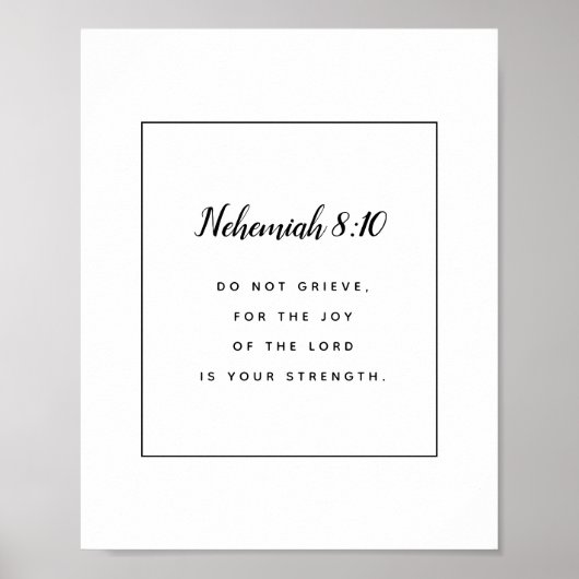 Nehemiah 8:10 Kunstafdrukken voor scripts Poster (Voorkant)