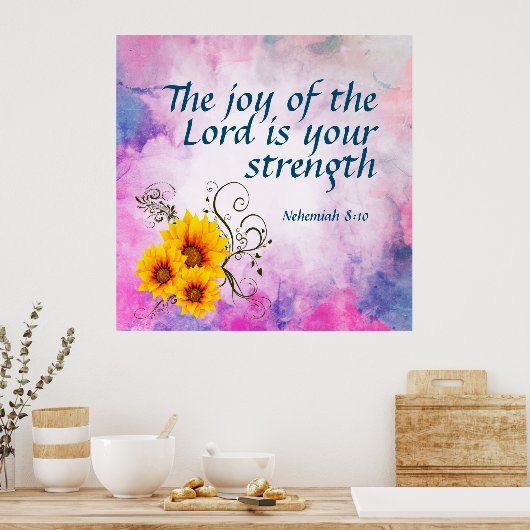 Nehemiah 8:10 poster (Keuken)