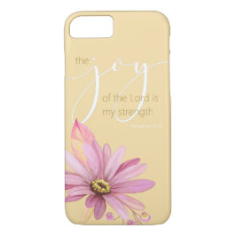 Nehemiah 8:10 Roze Waterverf Daisy iPhone 8/7 Hoesje