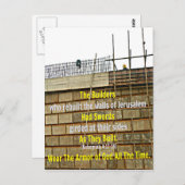 Nehemiah Bible De bouwers die de muren herbouwden Briefkaart (Voorkant / Achterkant)