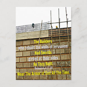 Nehemiah Bible De bouwers die de muren herbouwden Briefkaart