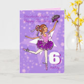 Neice ballerina verjaardag paars paars kaart (Gele Bloem)