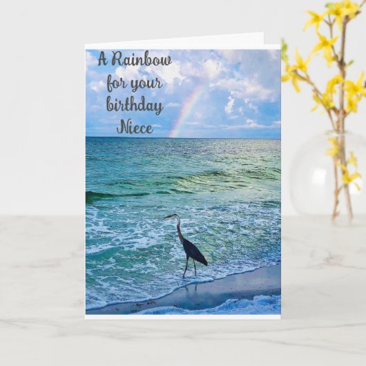 **NEICE* BIRTHDAY RAINBOW VOOR U KAART (Gele Bloem)