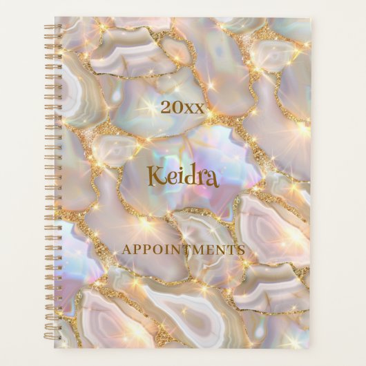 Neige Gold Agaat Holografische Naam 2026 Planner (Voorkant)