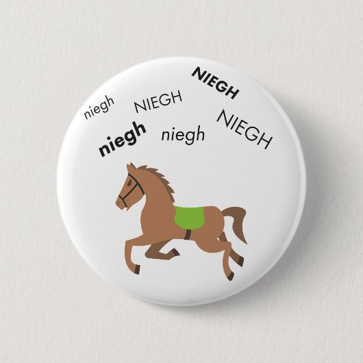 Neigh Horse Cute Emoji Ronde Button 5,7 Cm (Voorkant)