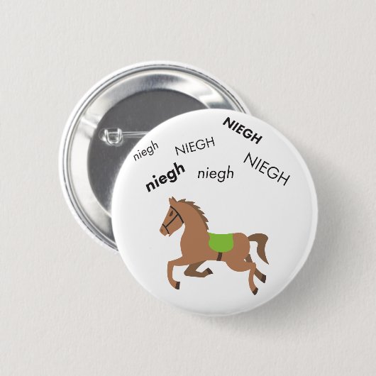 Neigh Horse Cute Emoji Ronde Button 5,7 Cm (Voorkant /achterkant)