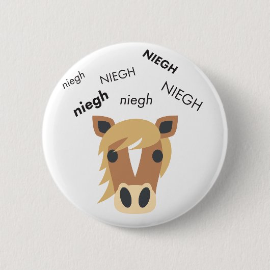 Neigh Horse Cute Emoji Ronde Button 5,7 Cm (Voorkant)