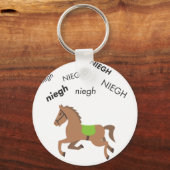 Neigh Horse Cute Emoji Sleutelhanger (Voorkant)