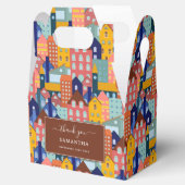 Neighborhood Block City Houses Pattern Bedankdoosjes (Geopend)