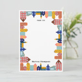 Neighborhood Block City Houses Pattern Bedankkaart (Staand voorkant)