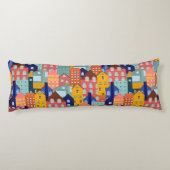 Neighborhood Block City Houses Pattern Lichaamskussen (Achterkant)