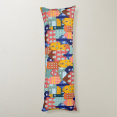 Neighborhood Block City Houses Pattern Lichaamskussen (Achterkant (Verticaal))