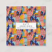 Neighborhood Block City Houses QR Code Vierkante Visitekaartje (Voorkant)