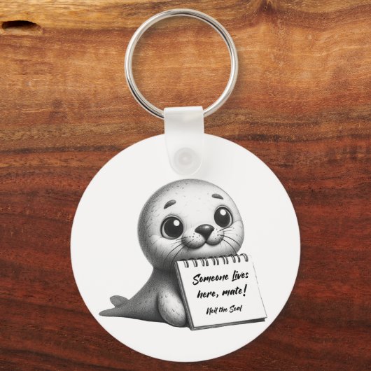 Neil de Seal virale Tasmaanse sensatie Sleutelhanger (Achterkant)