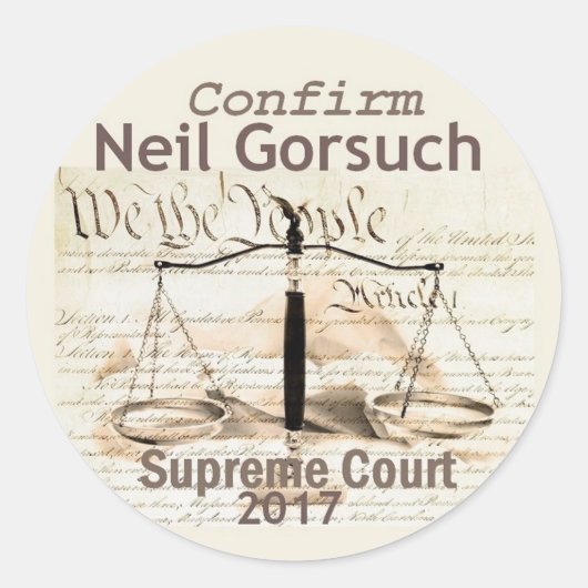 Neil GORsuch Sticker van het Hooggerechtshof (Voorkant)