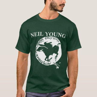 Neil Young Crazy Horse Unise Retro Rock Paard fami T-shirt