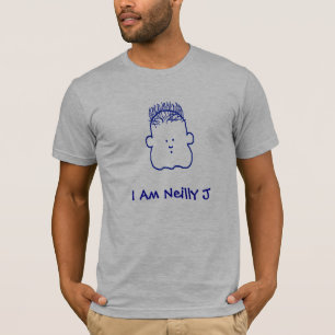 neilly j - blauw op grijs, mannen, ik ben Neilly J T-shirt