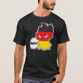 Nein Angry Face Deutschland Flag Duitsland T-shirt (Voorkant)