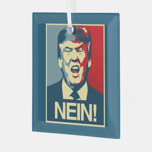 NEIN - Anti-Trump Poster - Anti-Trump - Glas Ornament (Voorkant links)