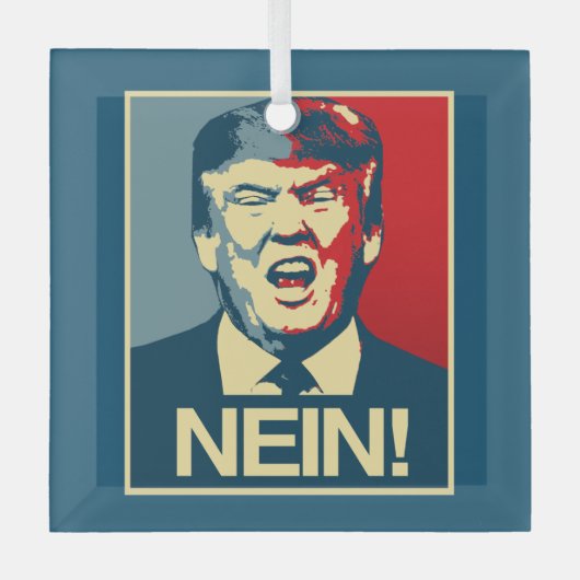 NEIN - Anti-Trump Poster - Anti-Trump - Glas Ornament (Voorkant)