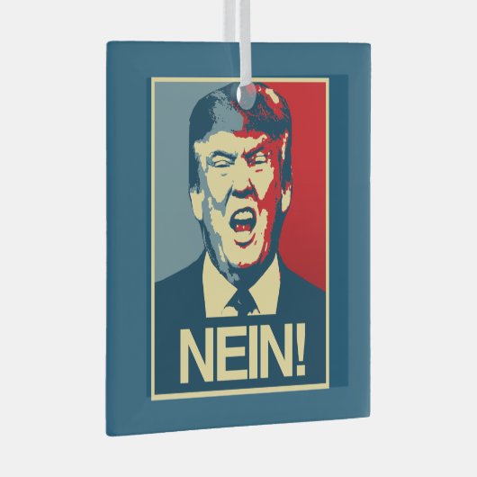 NEIN - Anti-Trump Poster - Anti-Trump - Glas Ornament (Voorkant Rechts)