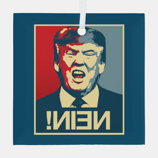NEIN - Anti-Trump Poster - Anti-Trump - Glas Ornament (Achterkant)
