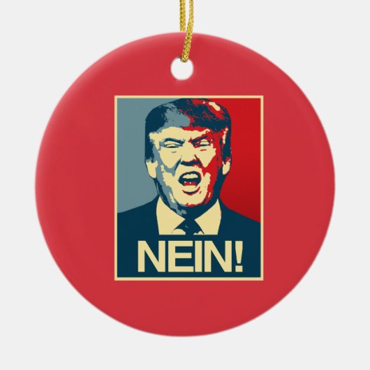 NEIN - Anti-Trump Poster - Anti-Trump - Keramisch Ornament (Voorkant)