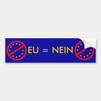 NEIN VOOR DE EU BUMPERSTICKER