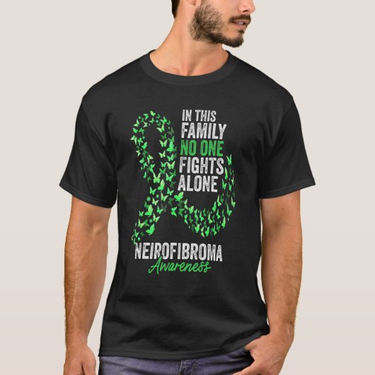 Neirofibroma Awareness Month Butterflies Green Rib T-shirt (Voorkant)