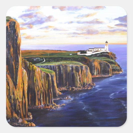 Neist Point - eiland Skye Vierkante Sticker (Voorkant)