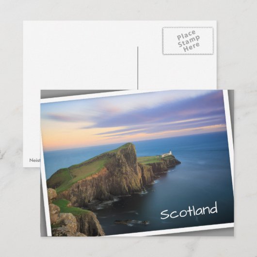 Neist point vuurtoren op Skye bij zonsondergang Briefkaart (Voorkant / Achterkant)