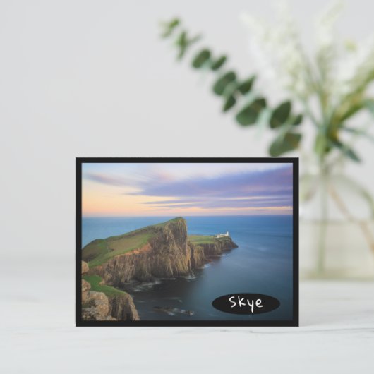 Neist point vuurtoren op Skye bij zonsondergang Briefkaart (Staand voorkant)