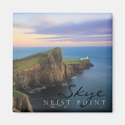 Neist point vuurtoren op Skye bij zonsondergang Magneet (Voorkant)