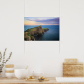 Neist Point vuurtoren op Skye bij zonsondergang Poster (Keuken)