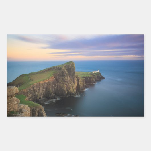 Neist point vuurtoren op Skye bij zonsondergang Rechthoekige Sticker (Voorkant)