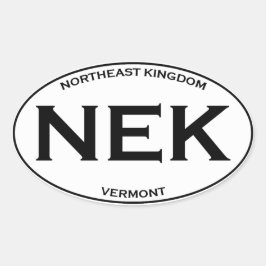 NEK - Noordoost-Koninkrijk Vermont Ovale Sticker