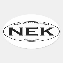 NEK - Noordoost-Koninkrijk Vermont Ovale Sticker