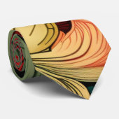 Nekdas - Art Nouveau Bloem Rood Stropdas (Opgerold)