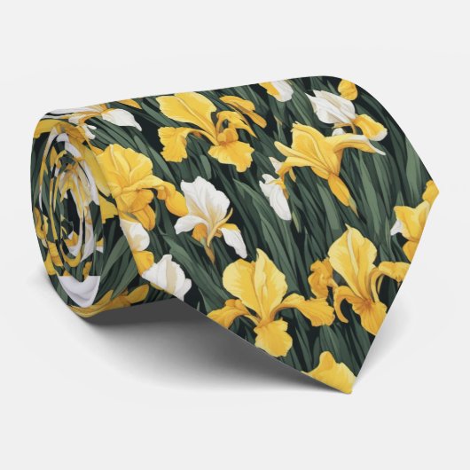 Nekdas gele iris stropdas (Opgerold)