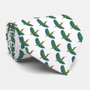 Nekdas - Groene Reiger (wit) Stropdas