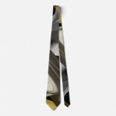 Nekdas Trend Abstracte Kunst Zwart Wit Goud Stropdas (Voorkant)
