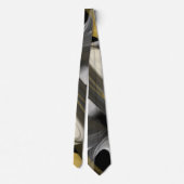 Nekdas Trend Abstracte Kunst Zwart Wit Goud Stropdas (Achterkant)