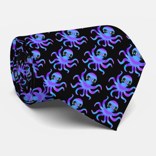 Nekdas (zwart) - Blauwe Violet Inktvis Stropdas (Opgerold)