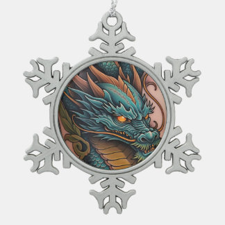 Nekketting Tin Sneeuwvlok Ornament