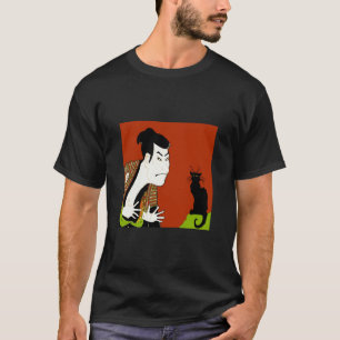 Neko, Black Cat en Samurai T-shirt