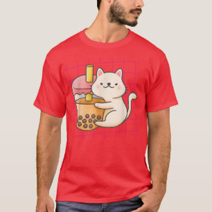 Neko Cat Boba Tea - Bubble Tea Anime Kawaii - Neko T-shirt